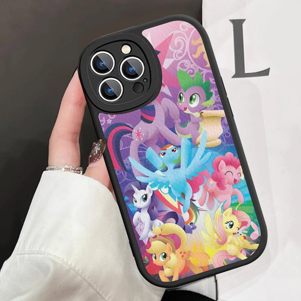 My Cartoon L-little Pony Phone Case Hard Leather For IPhone 16 15 14 13 12 Mini 11 14 Pro Max Xs X Xr 7 8 Plus Fundas