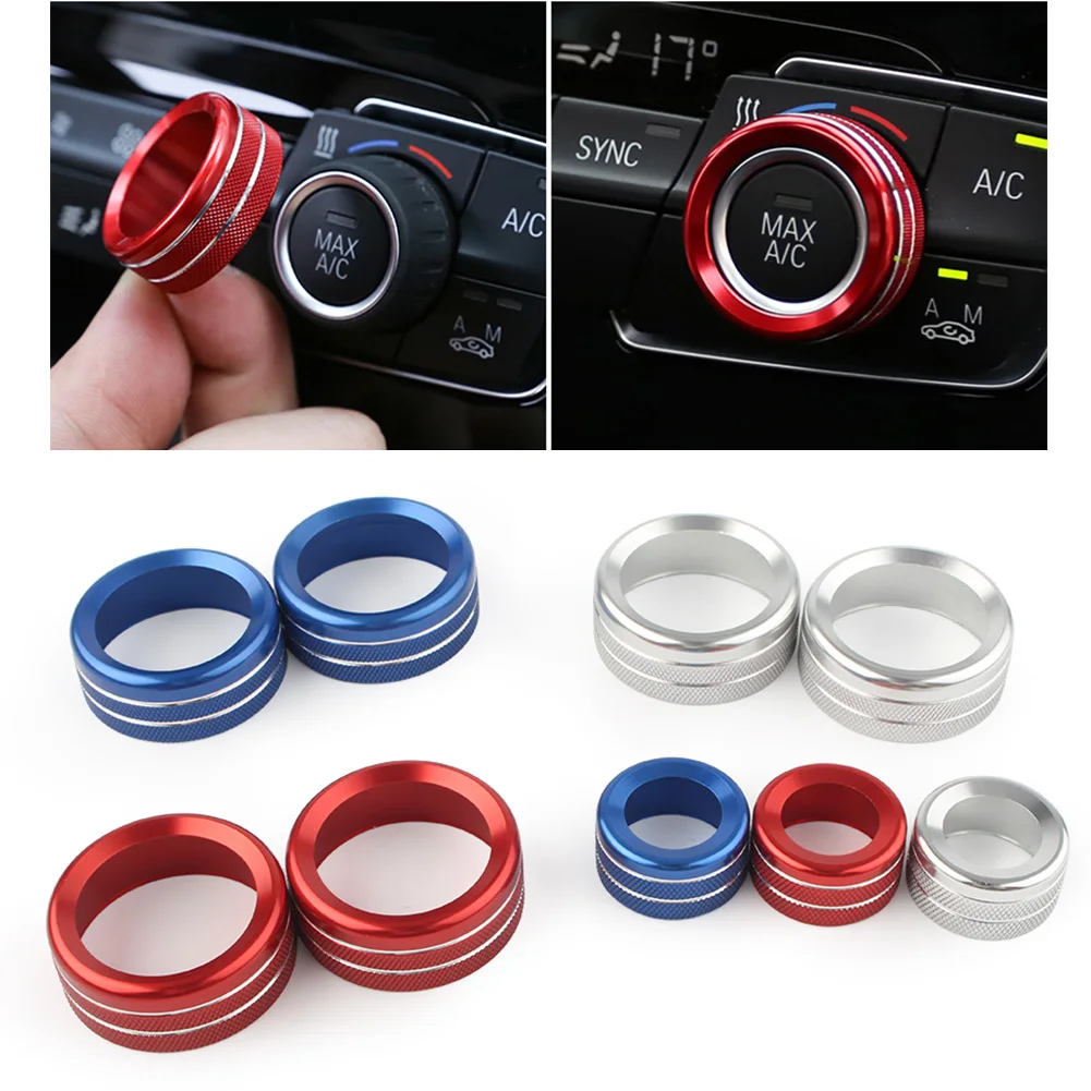 Car CNC Audio Air Conditioning Switch Control Knobs Trim Ring Cover Interior Parts For BMW 1 2 3 4 5 6 7 Series X1 X3 X4 X5 X6