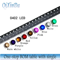 100pcs 0402 SMD LED White Red Blue Green Yellow Orange Warm White Pink Purple Light Emitting Diode