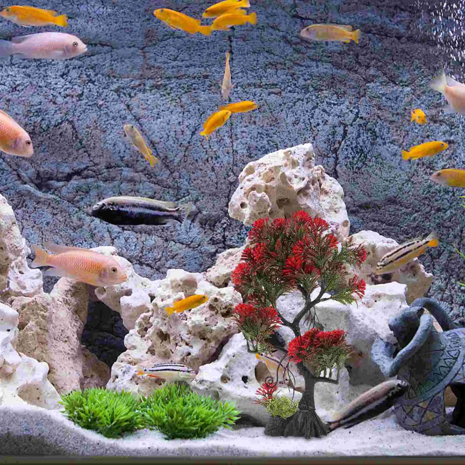 Simulated Big Tree Fish Tank Aquarium Decorations Small Realistic Model Aquatic Accessories Fake for Bonsai