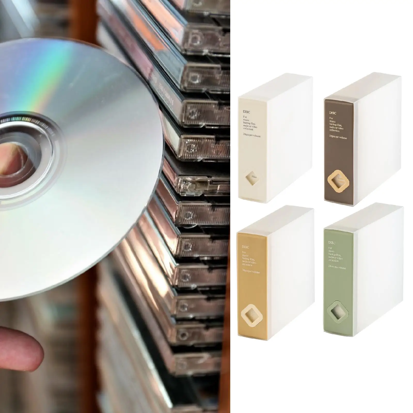 

Чехол для хранения компакт-дисков, портативный, защитный, уникальный, стильный, подарок на новоселье, многофункциональный держатель для компакт-дисков, органайзер для компакт-дисков, вмещает 24 диска