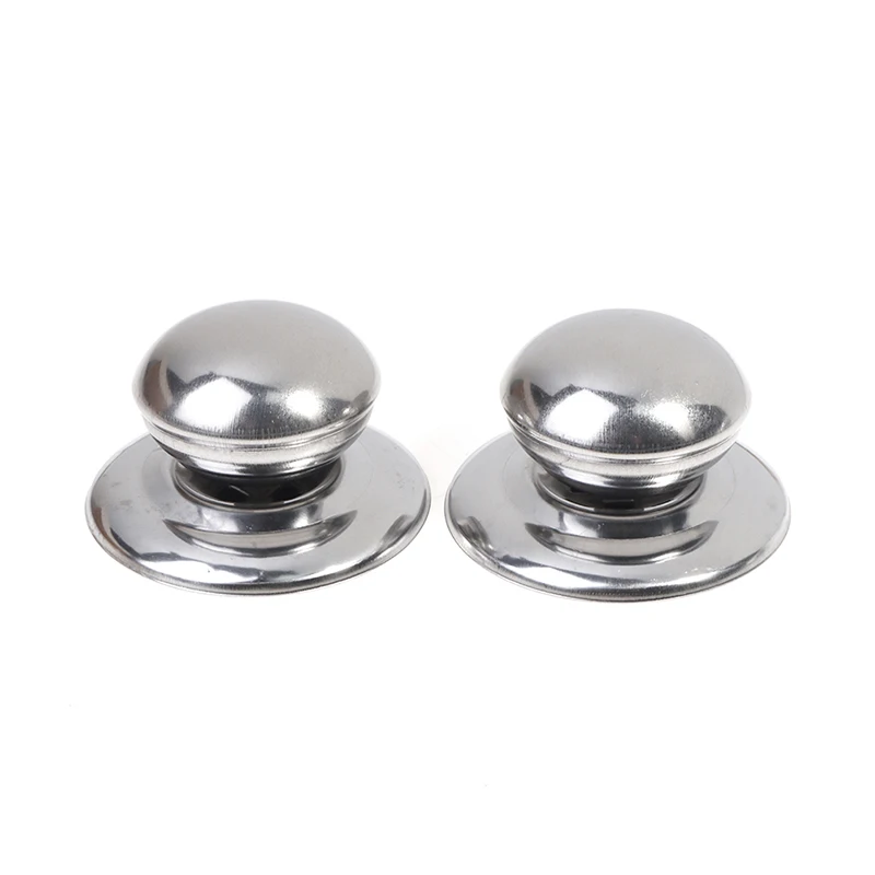 2pcs/set Stainless Steel Replaceable Cover Button Pan Pot Glass Lid Cover Handle Kitchen Cookware Supplies Grip Knob Handle