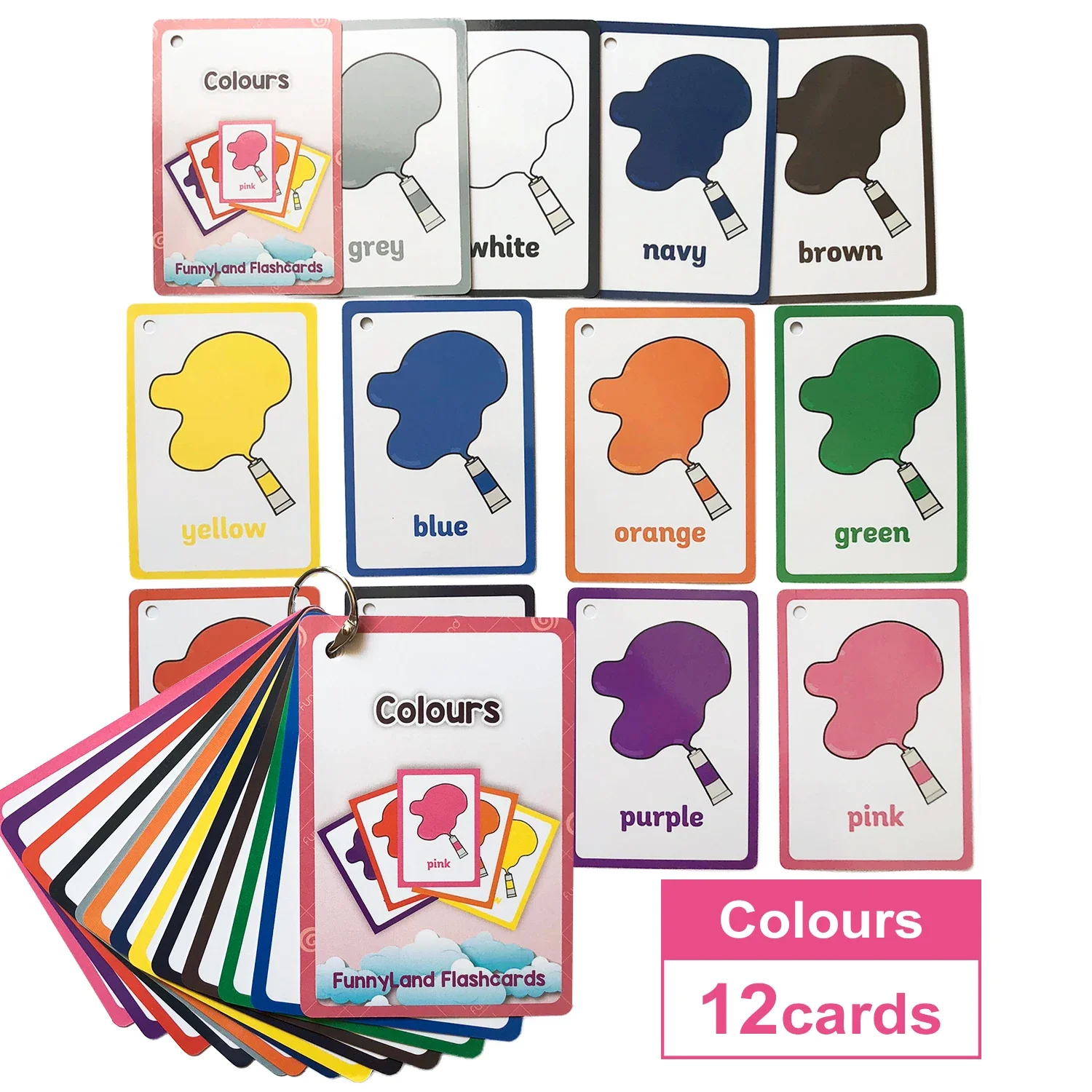 Kids Montessori Learning English Words Card Pocket Flash Cards Early Educational Toys For Children Classroom Supplies Gift