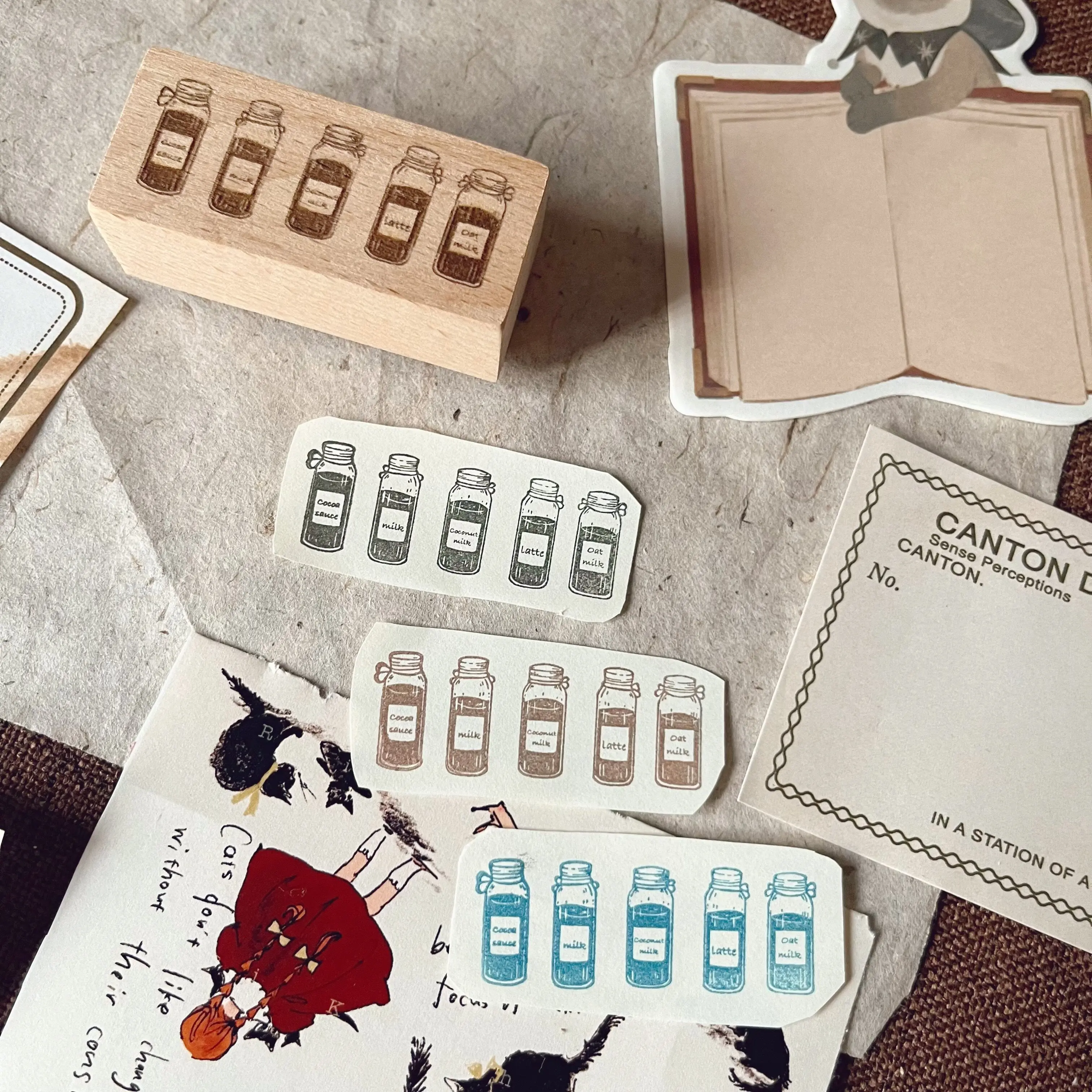 YGJ Salt Retro Coffee Theme Journal-Stempel Holzstempel Holzstempel Journal Collage DIY Scrapbooking – Detail 10