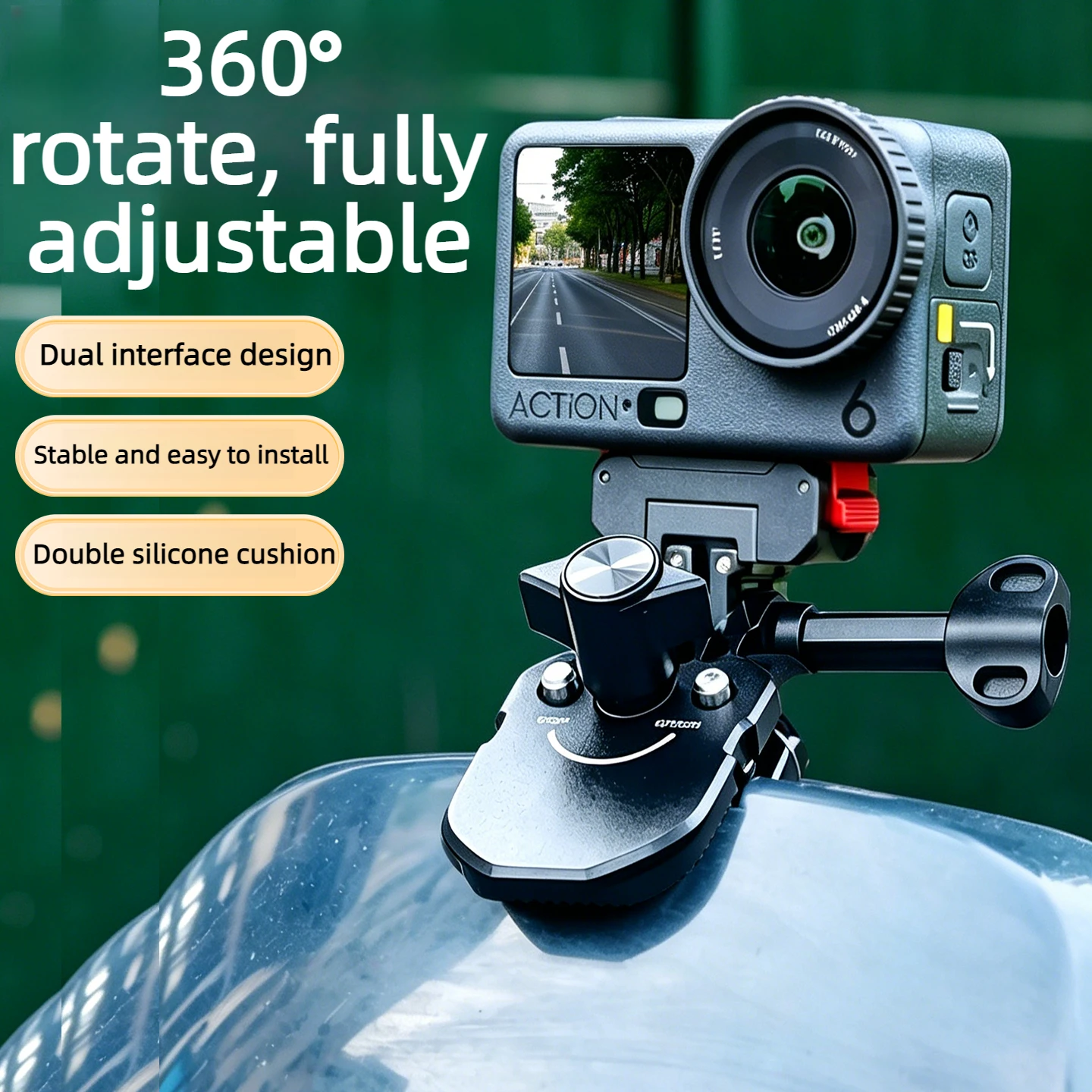 Aluminiumlegierung Motorrad-Windschutzscheiben-Halterung für GoPro 13 12 Insta360 Go Ultra DJI Action 6 5 Pro Pocket 3 Kamera Stoßfest