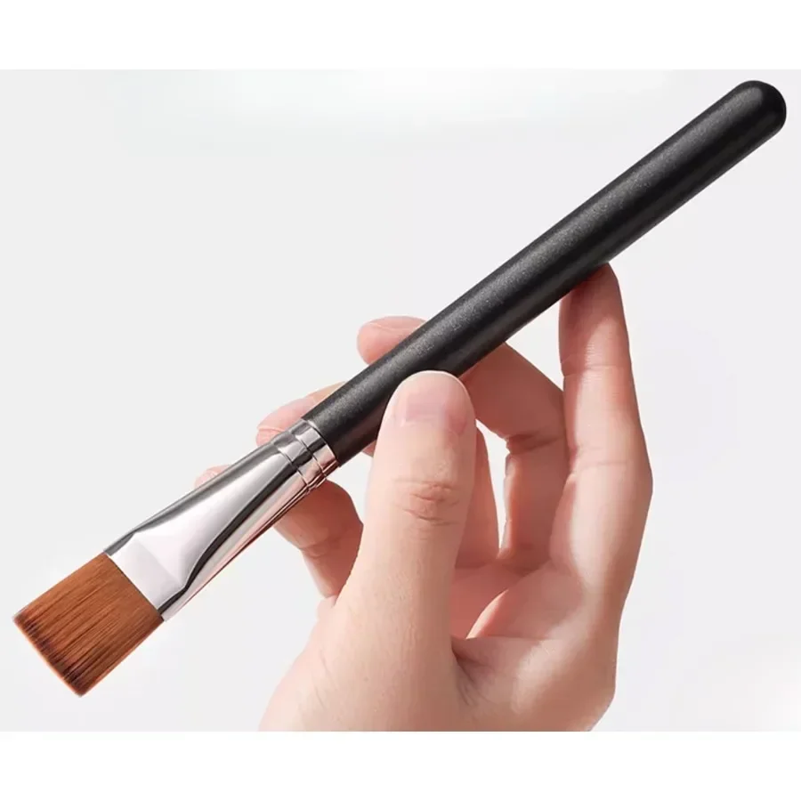 1Pc Wooden Handle Foundation Brush Cream Blending Concealer Flat Makeup Brush Soft Facial Mask Brushes Cosmetic Tools