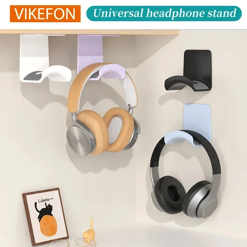 Kopfhörerständer zur Wandmontage, selbstklebend, ohne Bohren, Kopfhörerständer, rutschfester Halter für Gaming-Headset, HIFI, Zuhause, Weiß