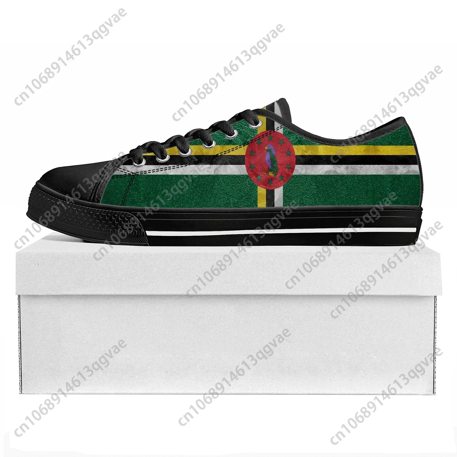 Commonwealth of Dominica Flag Low Top High Quality Sneakers Mens Womens Teenager Canvas Sneaker Prode Couple Shoes Custom Shoe
