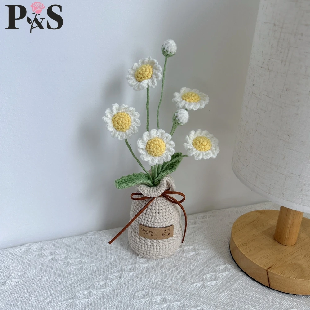 Crocheted Flower Vase Finished - Home Decor Daisy 评论和价格