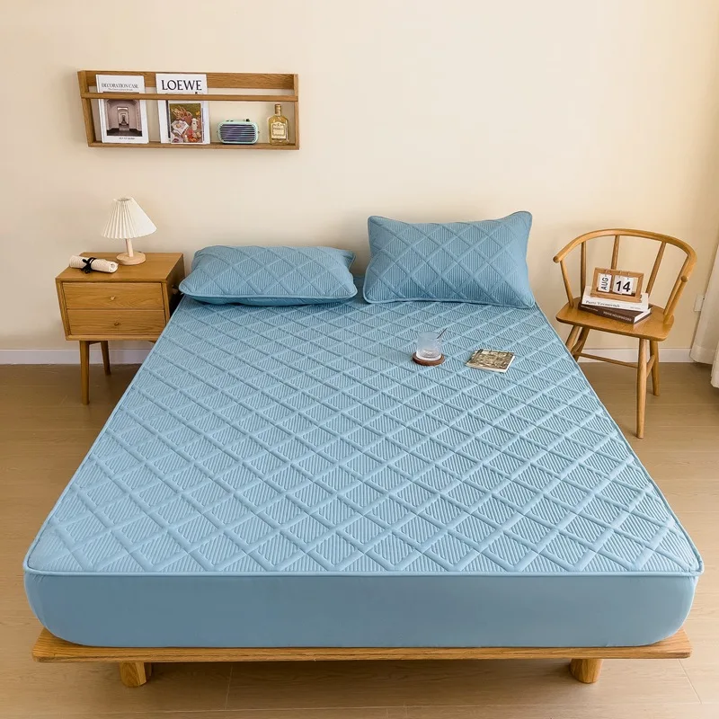 

Bedding Pure Cotton Thick Mattress Cover Soybean Microfiber Filling Elastic Fitted Sheet Queen King Size Mattress Pad Protector