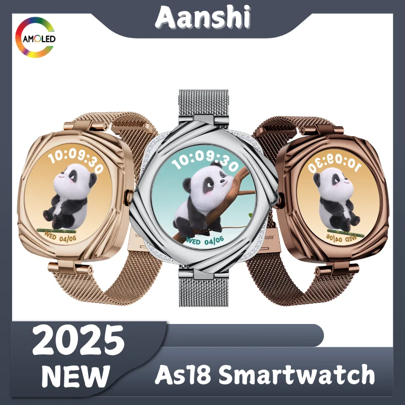 

New 2025 As18 Women Smart Watch 1.09"AMOLED Display Bluetooth Phone Call Health Monitor IP68 Waterproof Horoscope Smartwatch