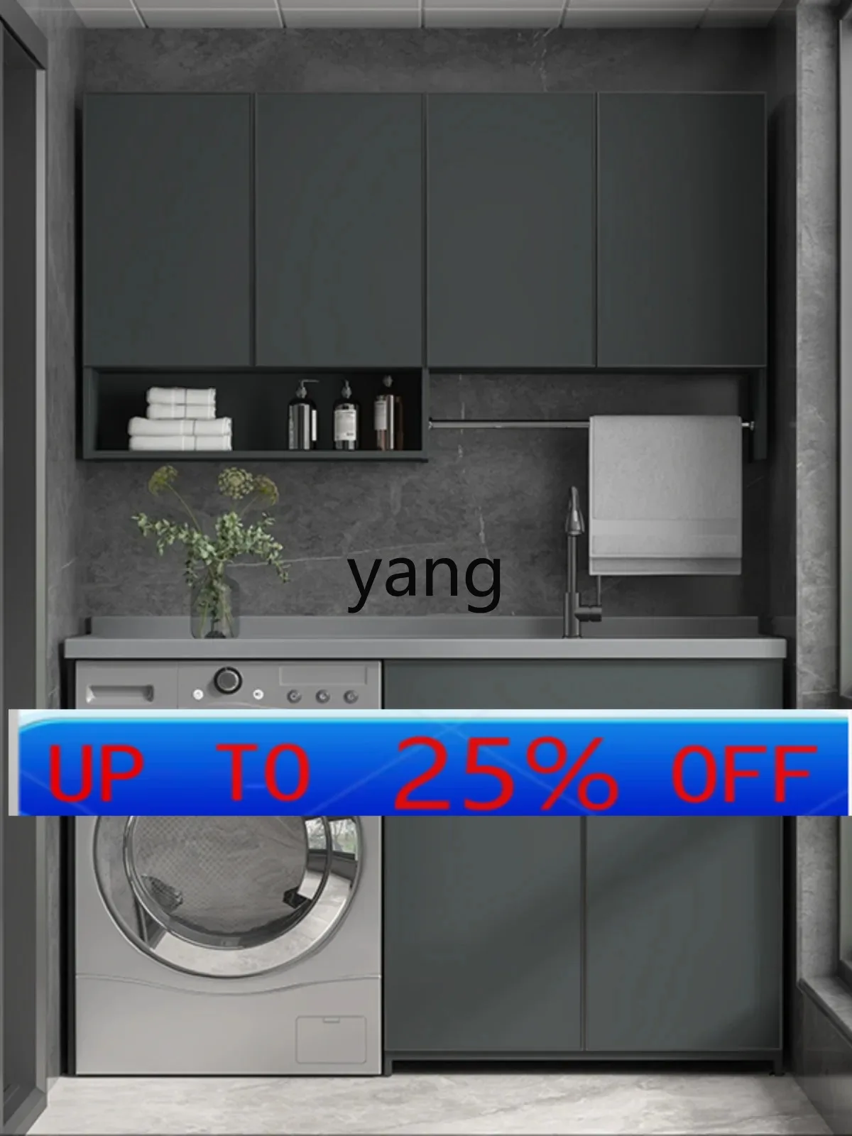 

lmm Balcony Alumimum Wash Wardrobe Drum Washing Machine Combination Laundry Basin with Washboard