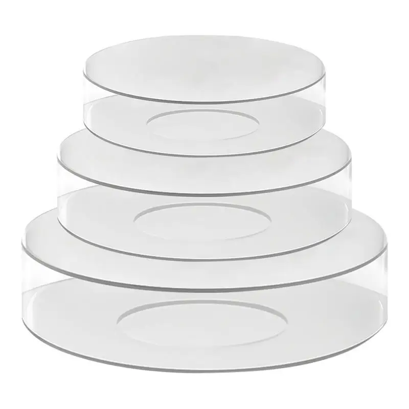 Fillable Cake Display Stand Transparent Acrylic Round Riser Cylinder Cake Pedestal Cake Display Discs Decorations For Engagement