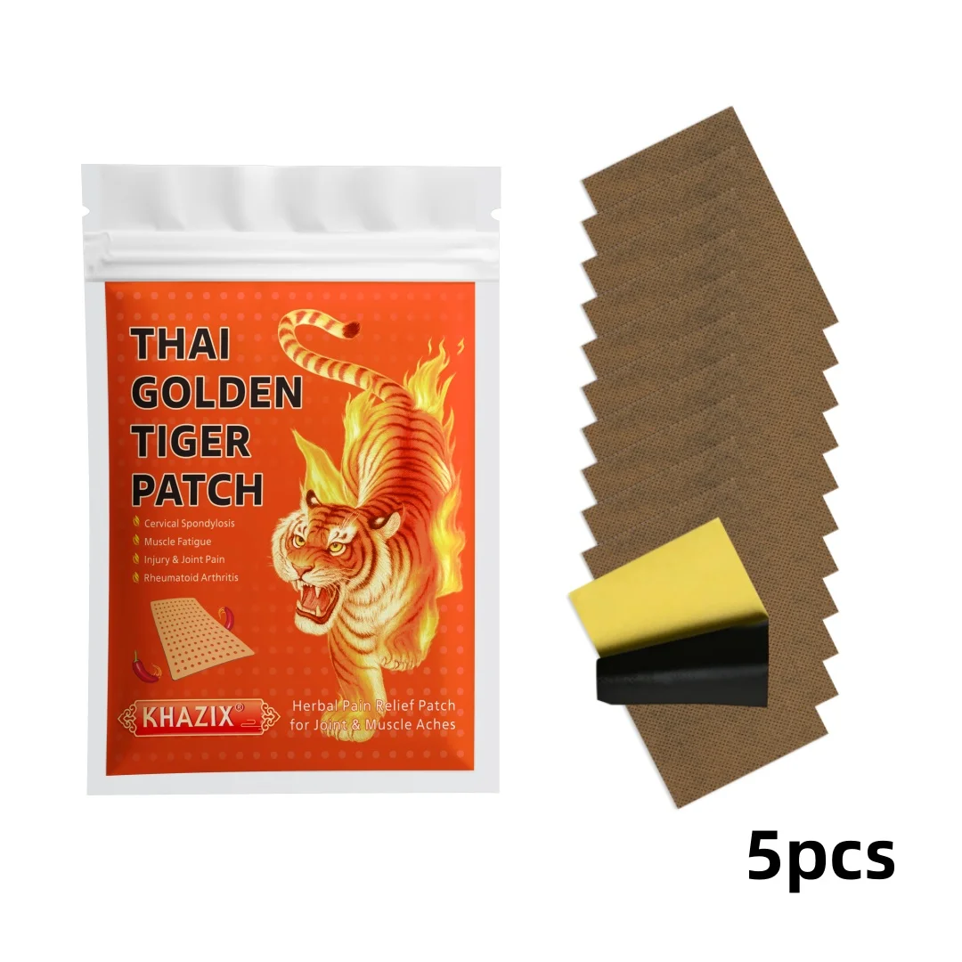 5PCS Thai Golden Tiger Patch Large Body Comfort Patch Flexible Fit Easy to Apply for Neck Shoulder Back Waist Knee