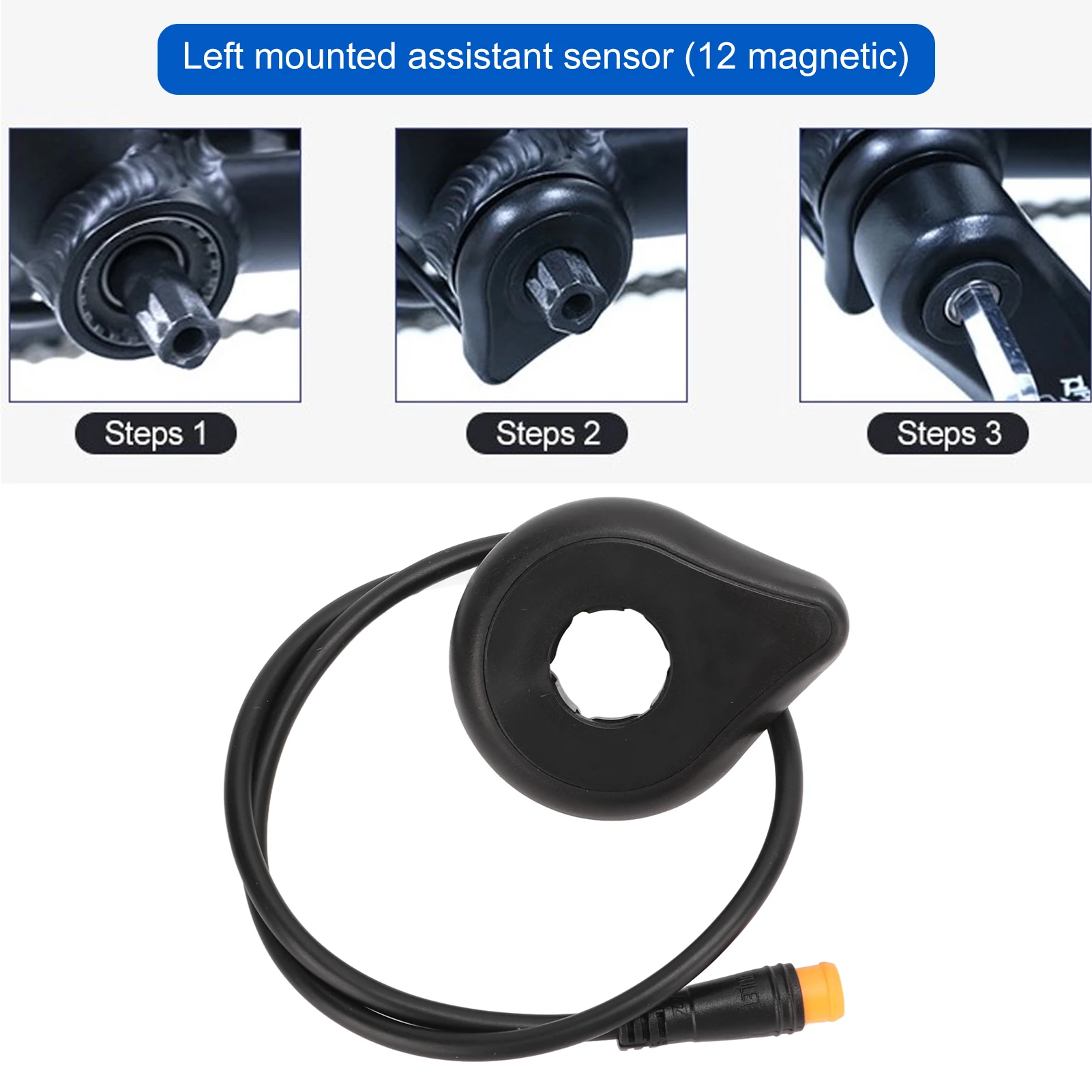 Pedal Assistant Sensor Waterproof Interface 12 Magnets High Accuracy Electric Bikes Sensor Easy Installation for Electric Bike