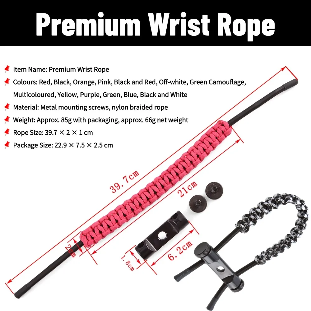1 قطعة مجمع القوس المعصم حبل متعدد الوظائف اللون شريط للرسغ المعادن تصاعد مسامير النايلون حبل مضفر الصيد اطلاق النار Acc #6