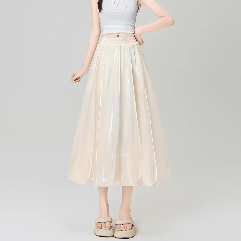 

Fashion Summer Bright Mesh Skirts Women Maxi Y2k Elegant Beach Saia Ropa Mujer Casual Vestido Boho Long Skirt Faldas Harajuku