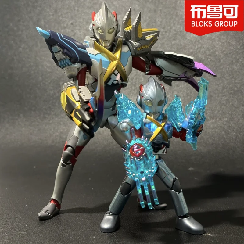 

В наличии, оригинальные блоки группы Ultraman, сияющая версия 09, Ultraman X, глухая коробка ручной работы, собранная модель, подсветка, детский подарок
