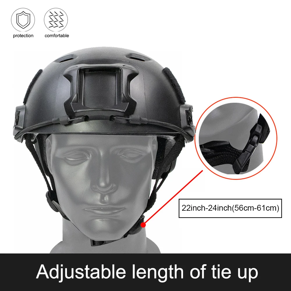 BOOIU FAST Tactical BJ Helmet Airsoft Protective Paintball Combat Helmet Riding CS Game Head Protector ABS Fast Helmets