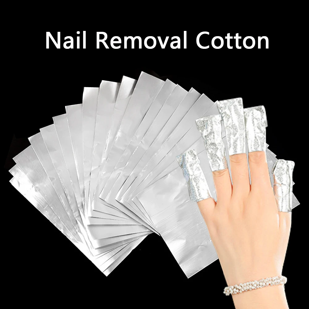 100Pcs/Bag Nail Art Soak Off Polish Nail Removal Wraps Aluminium Foil Cleaner Nail Degreaser Gel Polish Remover Manicure Tool