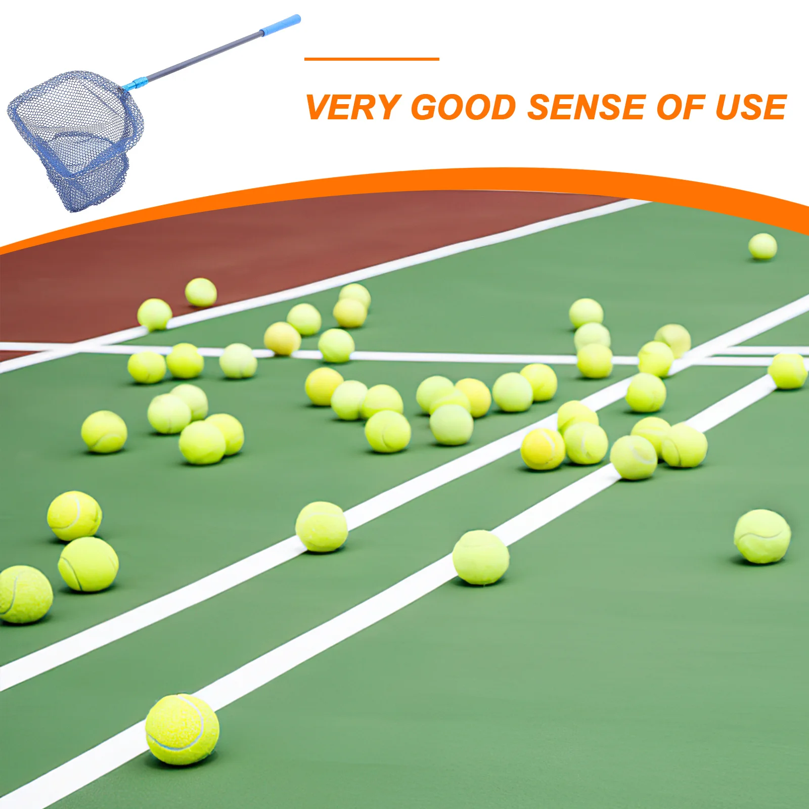 

Pong Ball Picker Upper Telescopic Durable Rod Body Pick Up Net Bag Convenient Outdoor Use Tennis Balls Collector