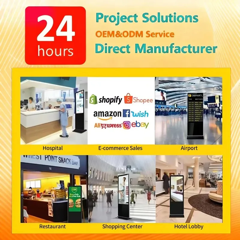 43 49 55 Inch Android NFC HD IPS Metal Glass Floor Stand Advertising Display Built-in CMS Digital Signage Machine view 2
