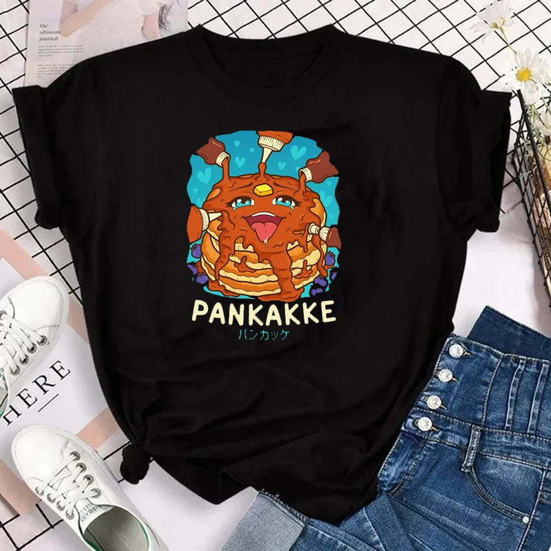 Zabawny niegrzeczny smakosz kalambur Kawaii Pankakke japoński naleśnik koszulka Harajuku mężczyzn Plus rozmiar T-shirty topy plażowe koszula główna