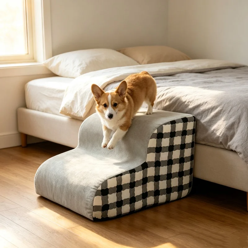 2 Steps Dog Secure Stairs High Density Foam Ramps Non-Slip Pets Steps for Older Dogs Pets with Joint Pain Sofa Bed Ladder view 3