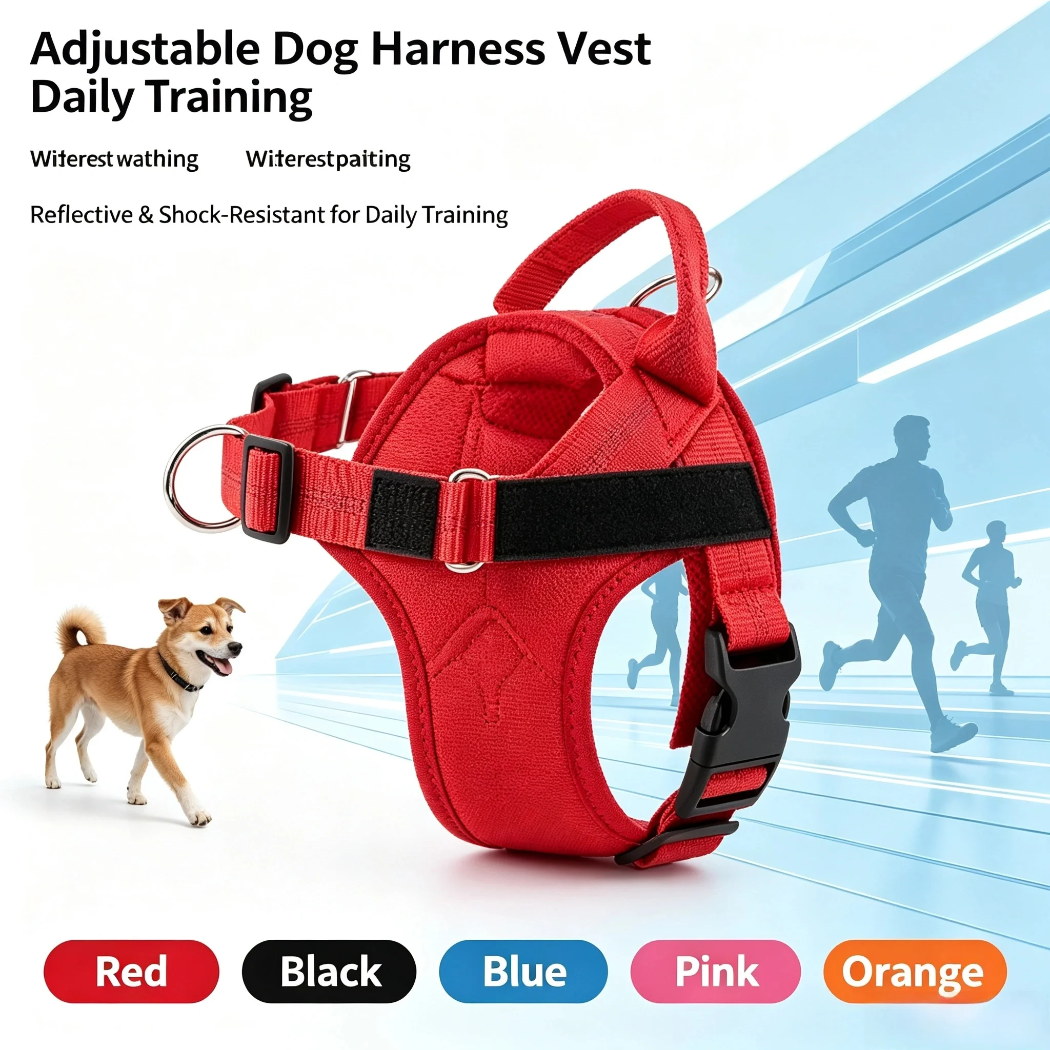 Personalized Dog Harness Reflective Adjustable Dog Harness Vest For small Medium large Dog Harness Vest Training Walking Running