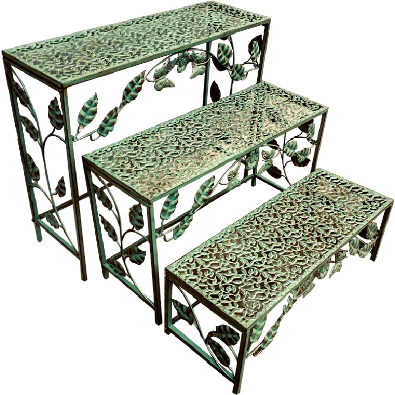 

Подставка для цветов по индивидуальному заказу, открытый двор, кованое железо, открытый, украшение, многослойная стойка для цветочных горшков