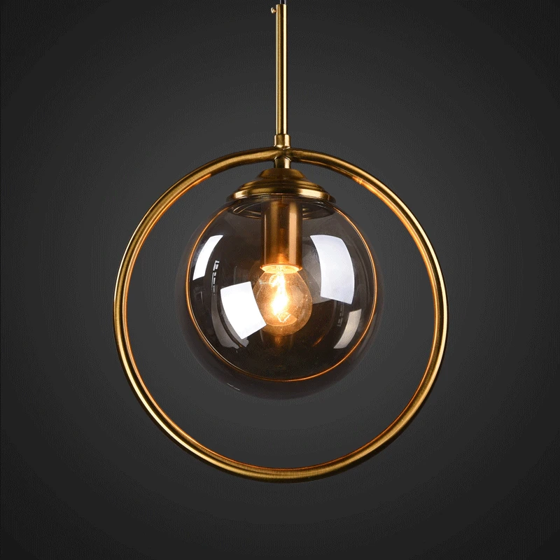 

Circle Ring Pendant Lights Bedroom Lamp Modern Home Decor LED Glass Lampshade Kitchen Hanging Lamps Dining Room Lights Lighting