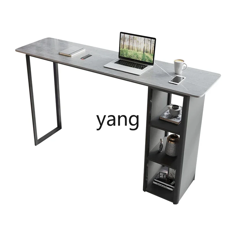 

Lmm window small apartment living room leisure area simple rock slab long narrow table high table