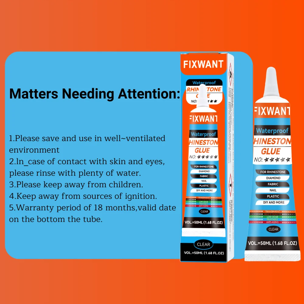 50ml FIXWANT Strass Colla Gel Colore trasparente Gel appiccicoso per manicure Strass Decorazioni per gioielli Colla per unghie