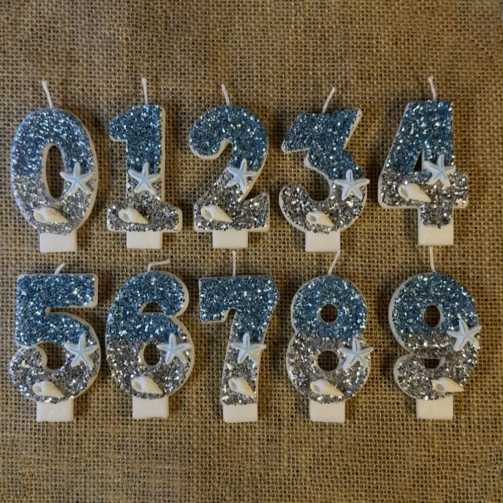 Beach Shell Number Birthday Candle Summer Outdoor Party Travel Wedding Anniversary Celebration Cute Conch Starfish Decoration