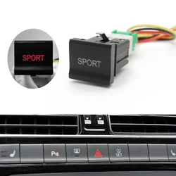 Red LED Light Car Sport Push Button Switch with Connection Wire For VW Polo 6C 2014 2015 2016 Accessories