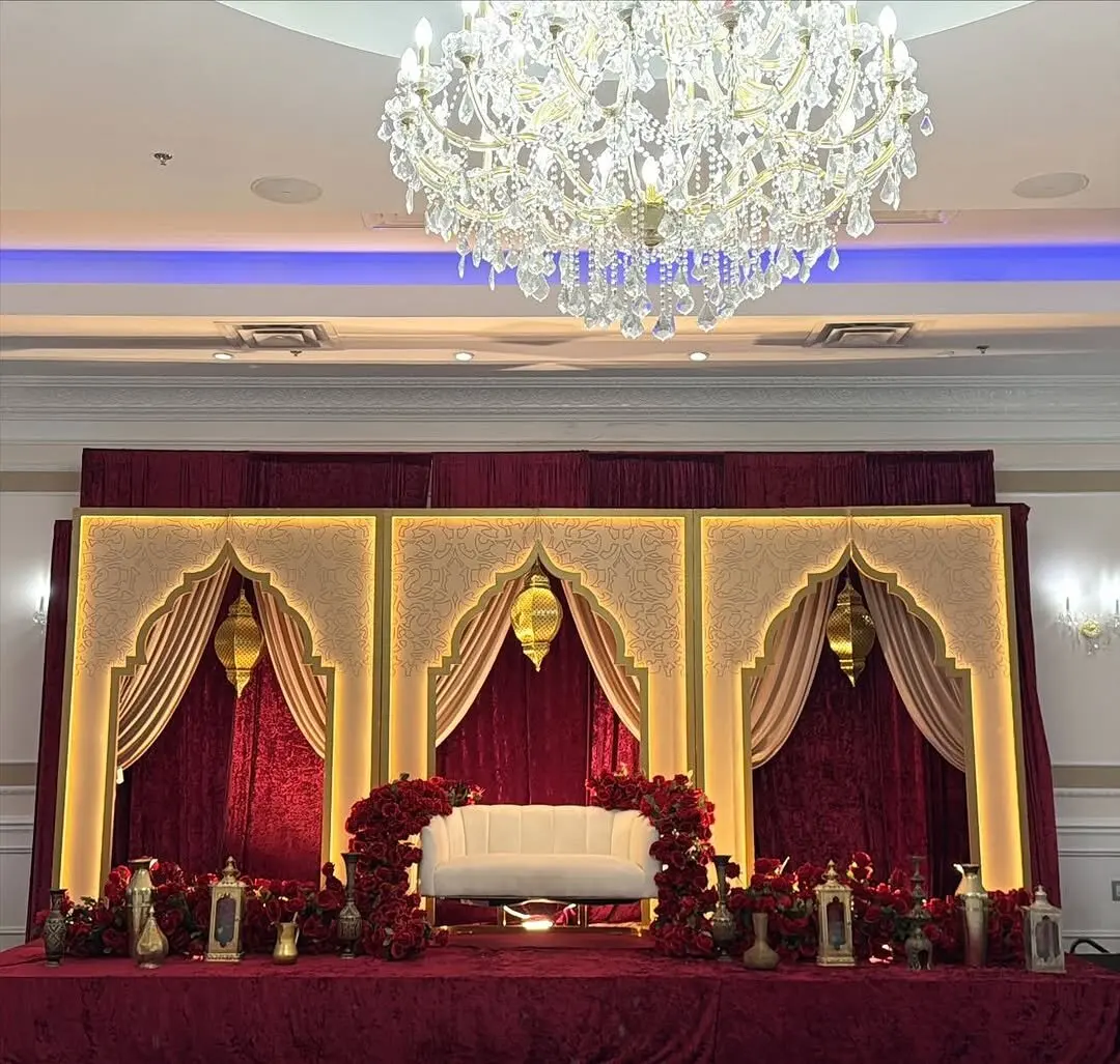 

Wedding Supplies Luxury Carving Arch Stage Background 3d Arch Panel Wall PVC Backdrop Stand for Event