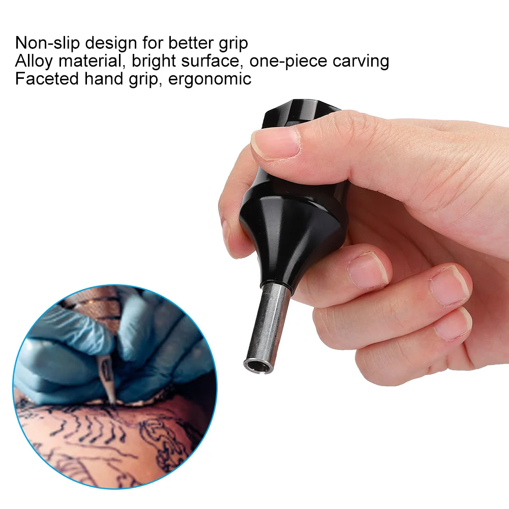 Professionale 30mm regolabile in lega di alluminio Tattoo Grip lega antiscivolo nero Tattoo Gun Machine Handle Tools principianti Suppies