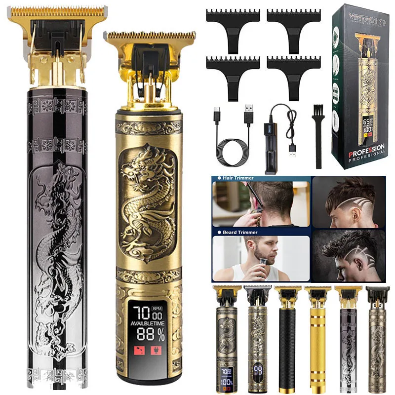 

Electric Professional Vintage Cordless Usb Rechargeable Women Men Barber Shop Beard Body Hair Cutting Shaving Finishing Machine