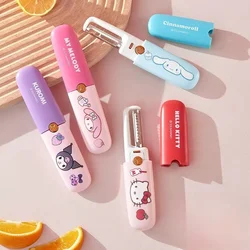 Sanrio fruit peeling knife anime cute Hello kitty kuromi Cinnamoroll outdoor portable vegetable salad grater kitchen scraper