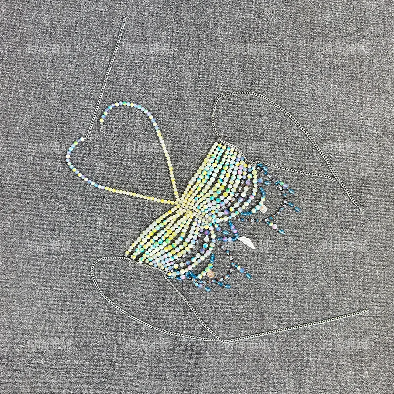 Hot Sexy Handmade Beaded Body Chain Female Bra Europe And The United States Backless Hanging Neck Beaded Pearl Bustier Corset