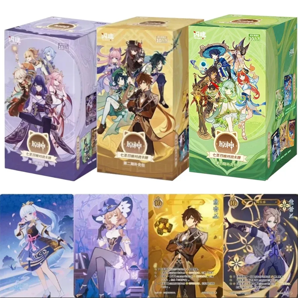 Genuine Genshin Impact Card Seven Saints Summon Battle Competitive Card Booster Pack Cosplay Game Collectible Cards Toys Gift