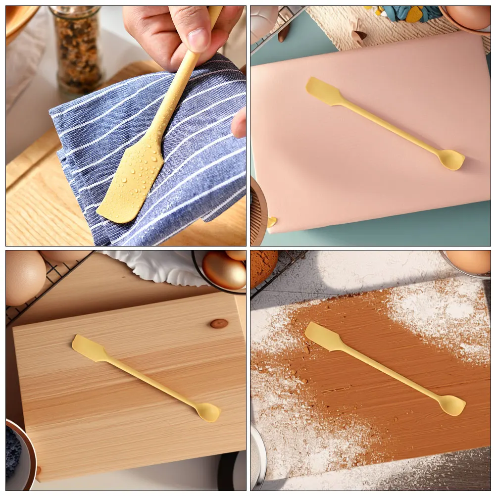 

Double Ended Silicone Spoon Heat Resistant Kitchen Utensil Baking Tool For Spreading Cheese Butter Jam With Small Silicone Jar