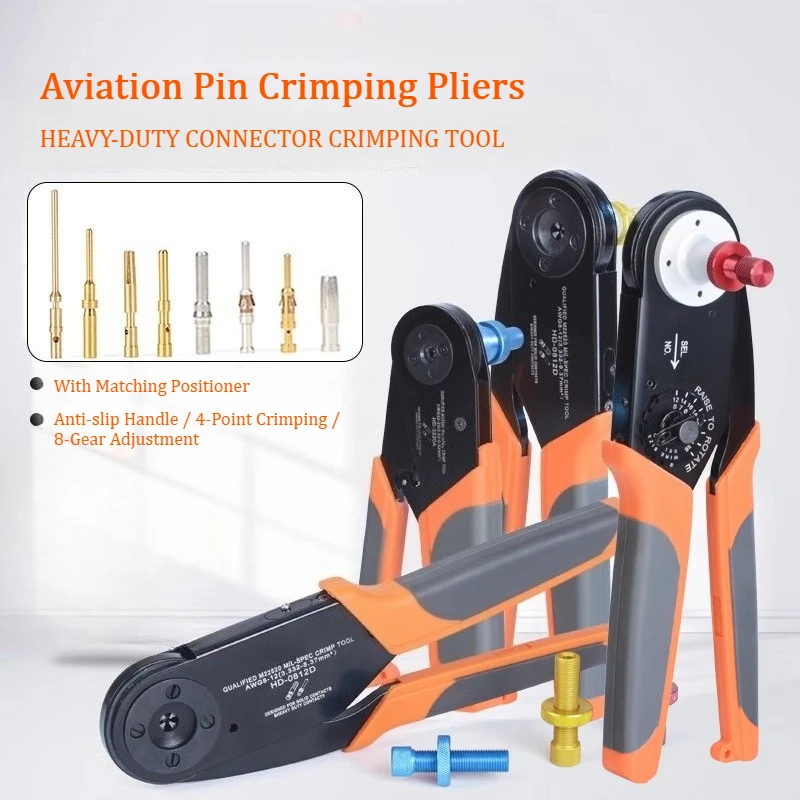 

4-Indenter Crimping Pliers for 58mm Aviation Pin Terminal Connector, Compatible with M22520/1-01 Standard