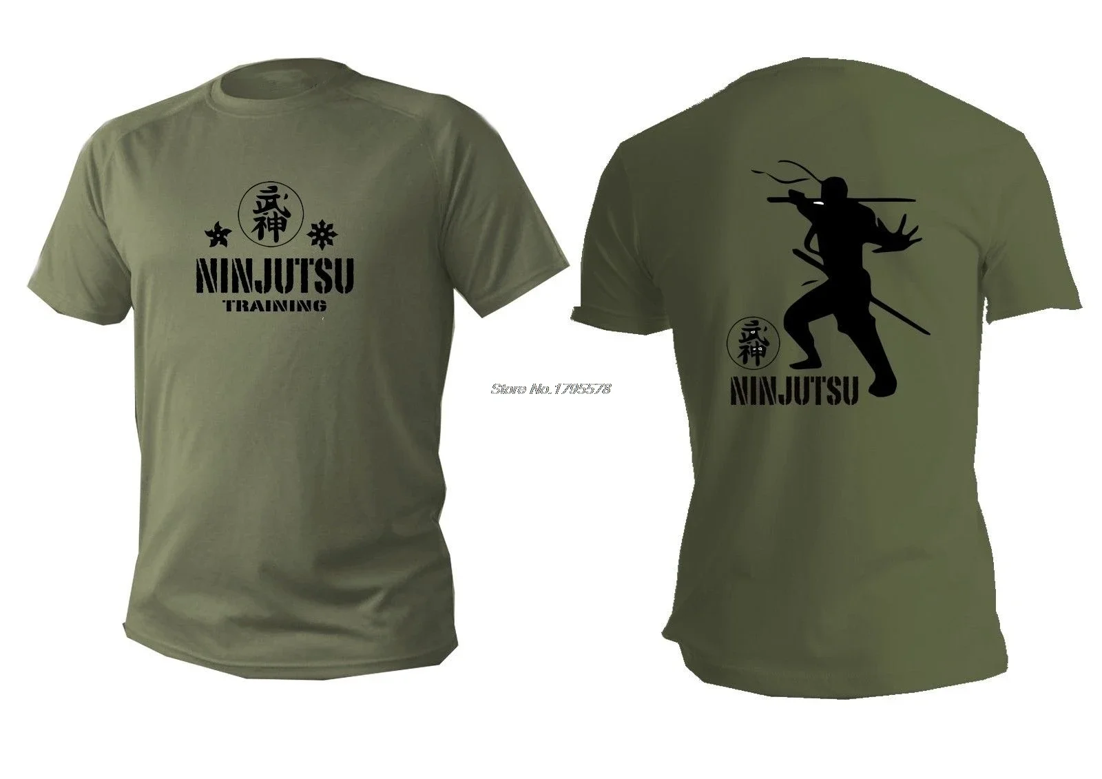 New Summer Casual Men T-shirt Green Shirts Martials Arts Self Defence Men Ninjutsu T Shirt Cotton Tees Tops Harajuku Streetwear