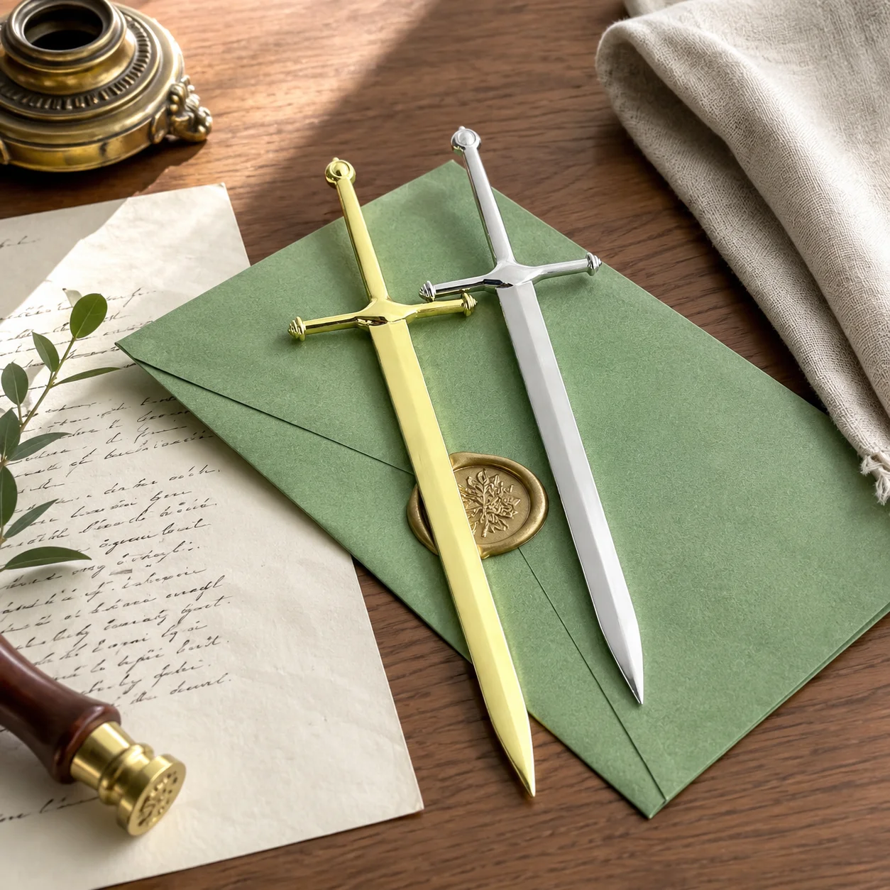 European Medieval Sword Letter Opener,Viking Style Excalibur Envelope Opener for Office & Gift Decorative Desk Collectible Knife - view 4