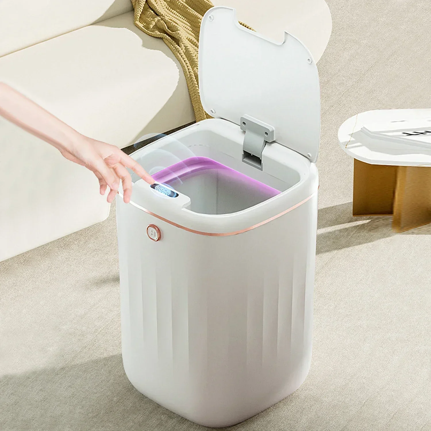 20-24L Bathroom Sensor Electric Wastebasket Bedroom Smart Trash Can Automatic Waterproof Recycle Bin for Living Room Kitchen New