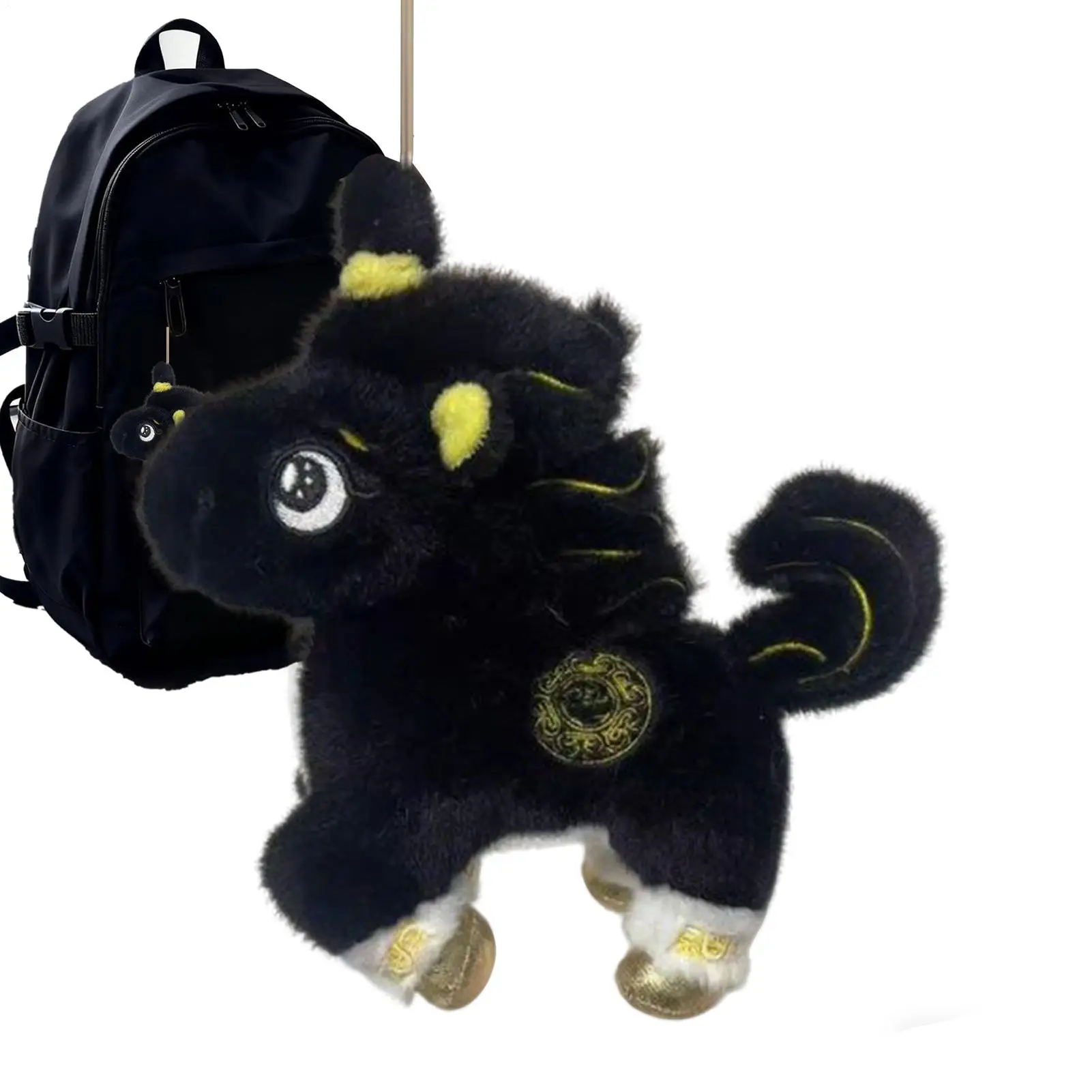 中国のマスコットキーリングペンダントチャーム馬のぬいぐるみ縁起の良いぬいぐるみキーホルダーハンドバッグ財布トートバッグ春祭り用