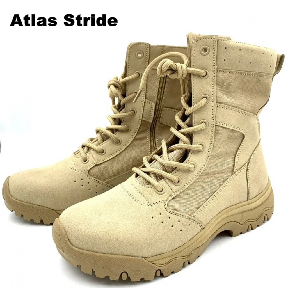 

Men's Tactical Boots Desert Combat High Top Boots Non-slip Wear-resistant Work Safety Shoes for Hiking Camping Hunting Trekking