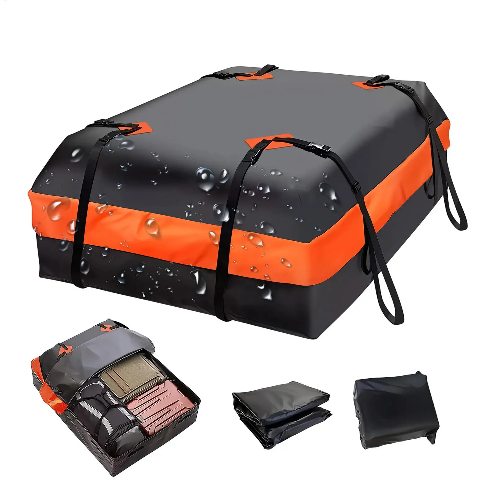 Car Roof Bag Oxford Cloth Waterproof Vehicle Topper Luggage Case Car Roof Top Cargo Carrier for Truck Suv Van Trailer Camping