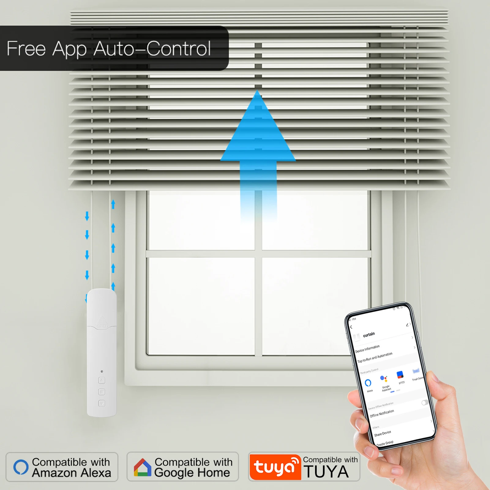 Imagem -04 - Tuya Wifi Tm616egzt Inteligente Puxar Cortina do Grânulo Motor Zigbee Casa Inteligente Cortina Elétrica App Controle de Voz para Alexa Google Casa